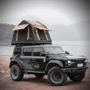 Amphibious Inflatable Rooftop Tent for Cozy Outdoor Adventures, Quick Setup, SUVs and Trucks, Khaki & Black