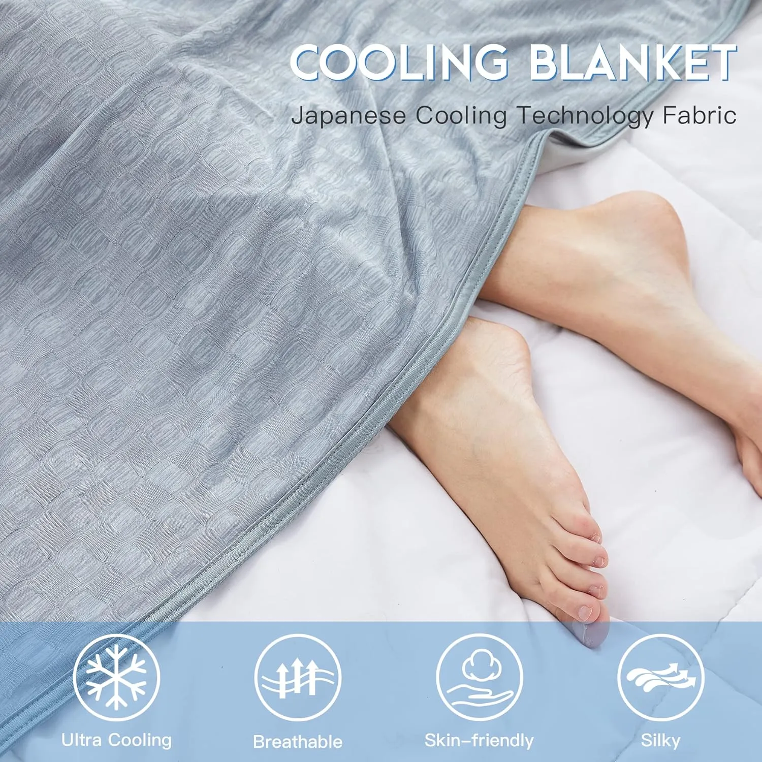 AmyHomie Cooling Blanket,90"x90"Queen Size,Summer Blankets with Double Sided Cold Effect, Arc-Chill Q-Max>0.5 Cool Fiber, Breathable Lightweight Blankets for Hot Sleepers Night Sweats