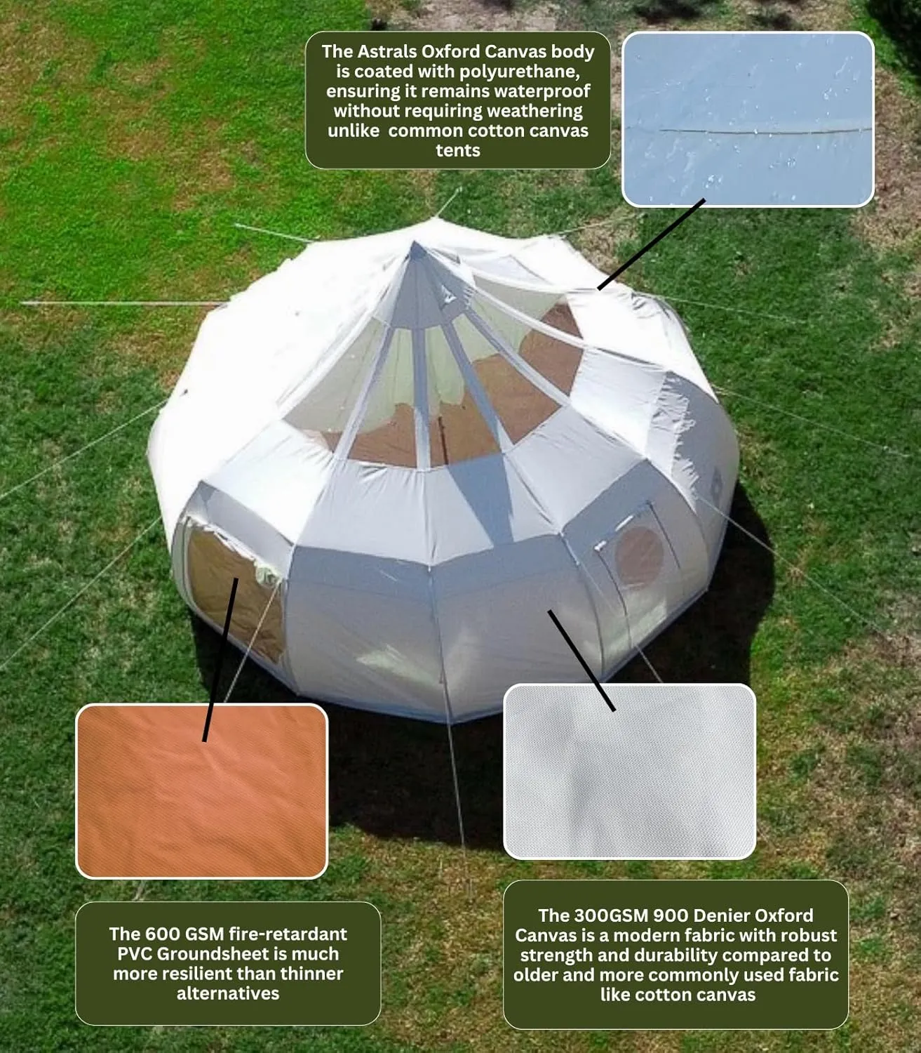 Astral Luxury Tent - 3 Sizes - Waterproof/Four Season/Glamping/Events/Resorts
