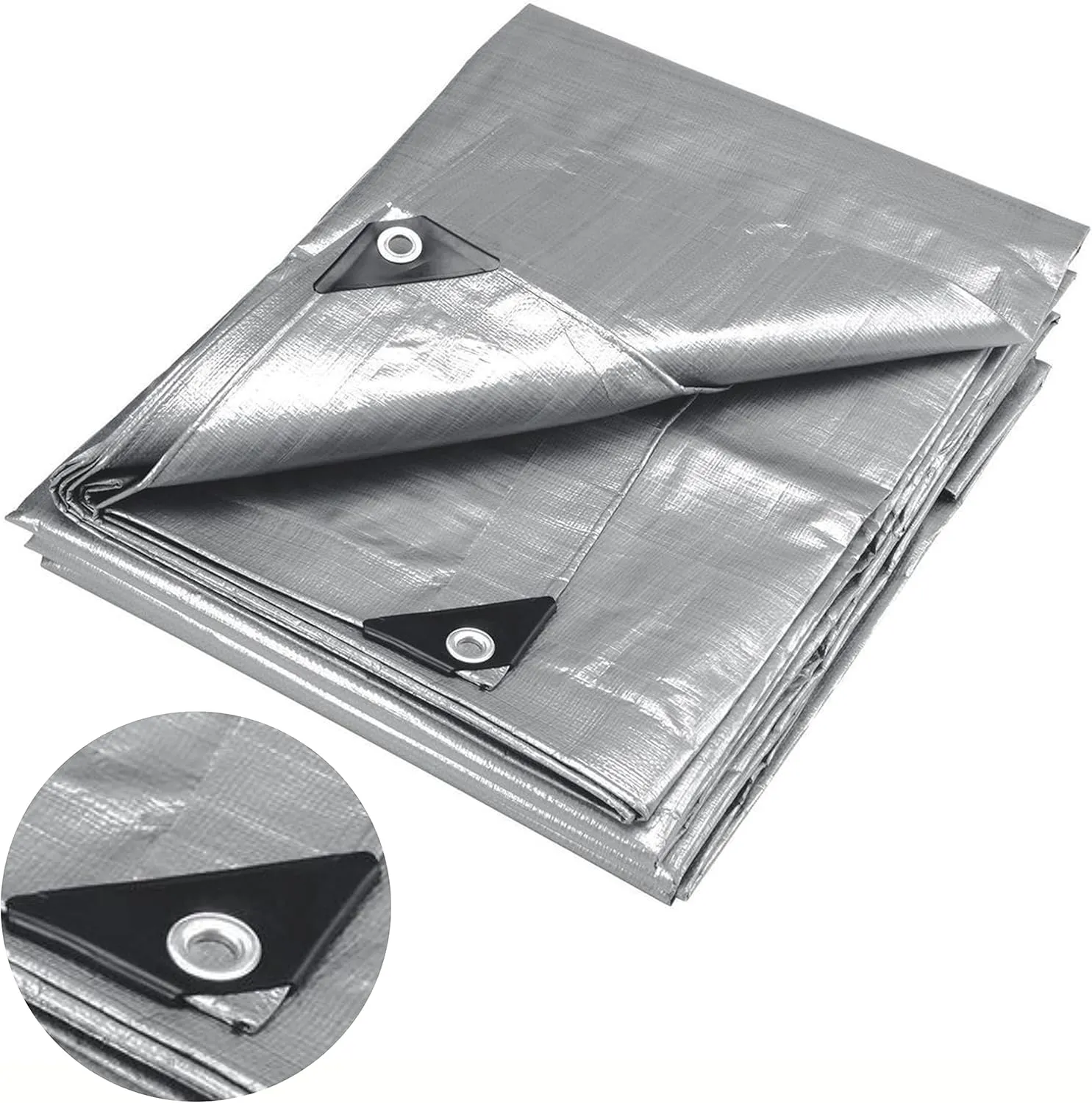ATE Pro. USA - Super Heavy Duty Poly Silver Tarp - 20' x 24', All Purpose, Waterproof Heavy-Duty Protection/Coverage Tarp, Laminated Coating on Both Sides, UV Blocking Protective Cover, Silver