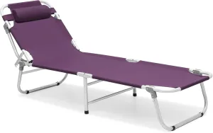 Athena Collection Camping Cot for Adult Sleeping, Heavy Duty Oxford Camping Bed with Pillow, Folding Cot Bed Portable Design with Carry Bag for Camping Outdoor Home Travel Support 300lbs Purple