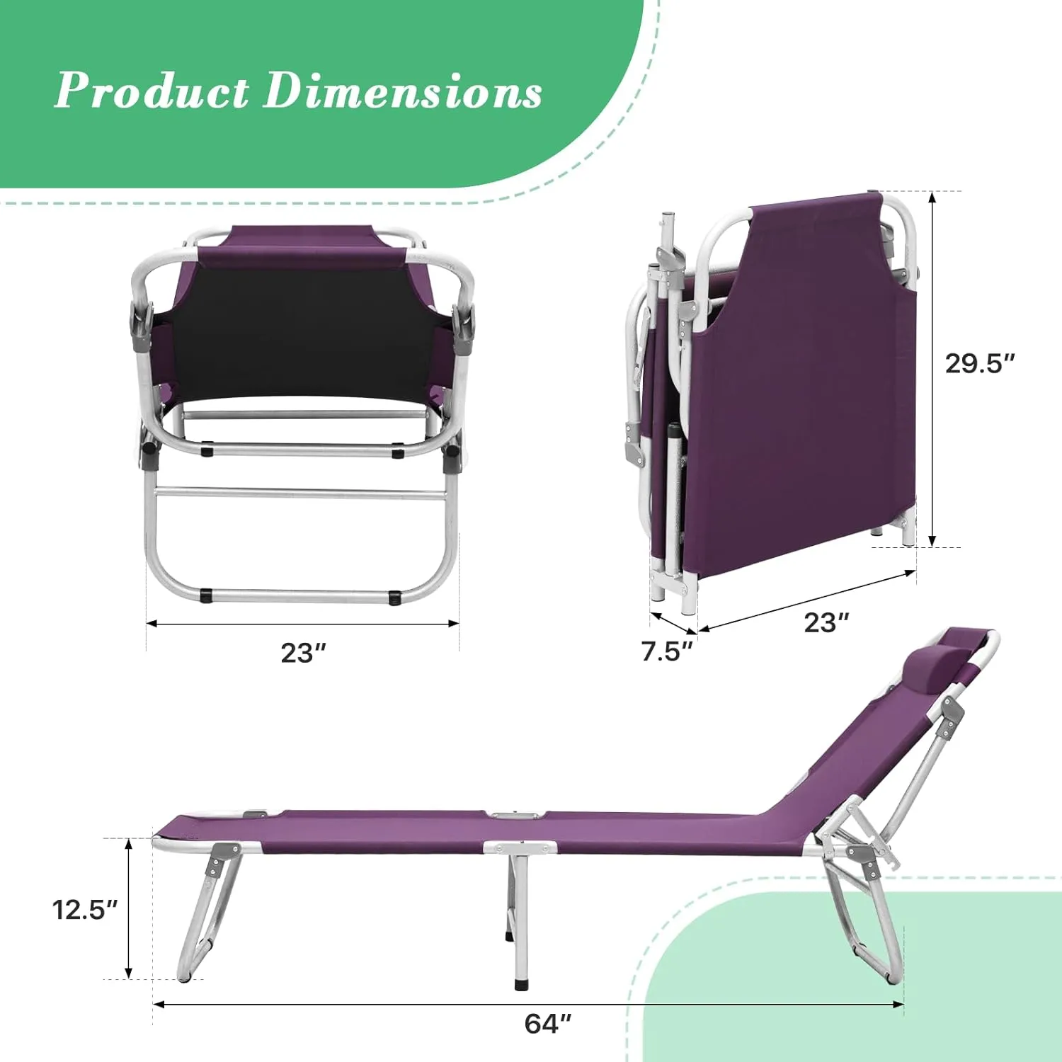 Athena Collection Camping Cot for Adult Sleeping, Heavy Duty Oxford Camping Bed with Pillow, Folding Cot Bed Portable Design with Carry Bag for Camping Outdoor Home Travel Support 300lbs Purple