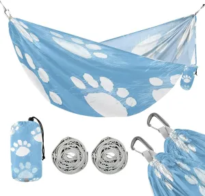 ATTX Dog Paw Prints Camping Hammock - Lightweight & Portable Hammocks, Heavy Duty 330lbs Capacity for Indoor, Hiking, Backpacking, Travel, Backyard, Beach#359