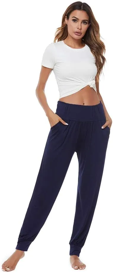 AvaCostume Women's Loose Yoga Harem Workout Pants with Pockets