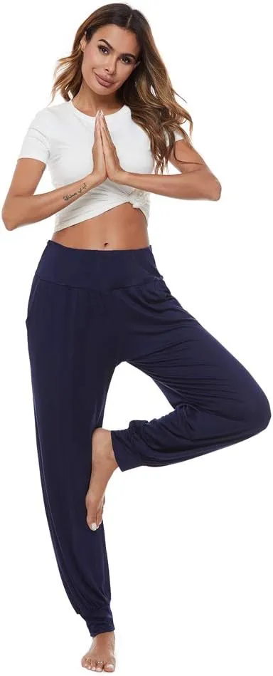 AvaCostume Women's Loose Yoga Harem Workout Pants with Pockets