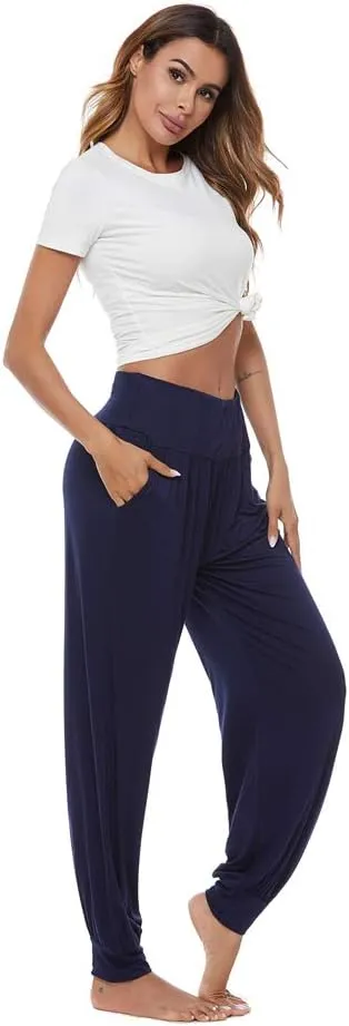 AvaCostume Women's Loose Yoga Harem Workout Pants with Pockets