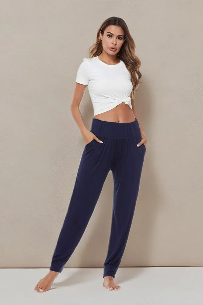 AvaCostume Women's Loose Yoga Harem Workout Pants with Pockets