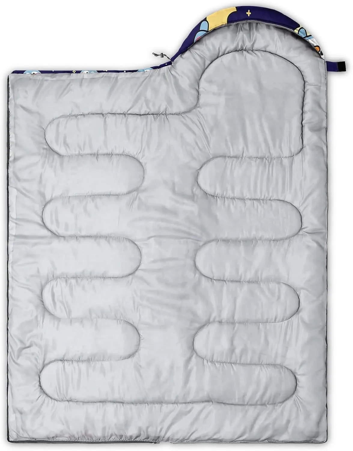 Axolotl Penguin Star Sleeping Bag,3 Season Warm and Cool Weather Moon Cloud Sleeping Bag for Boys Girls Teens,Waterproof Lightweight Lovely Animal Sleeping Bag for Traveling,Outdoors Camping,Navy Blue