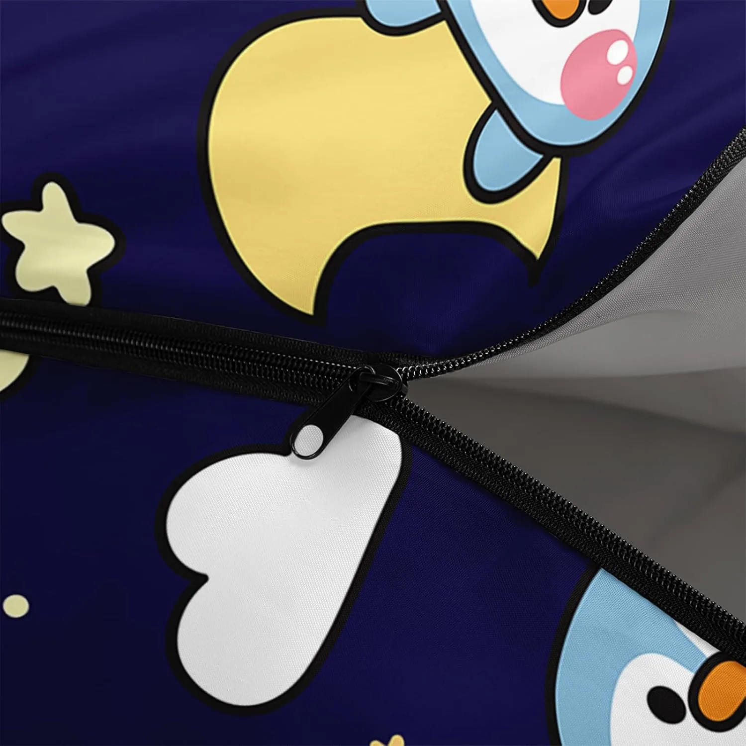 Axolotl Penguin Star Sleeping Bag,3 Season Warm and Cool Weather Moon Cloud Sleeping Bag for Boys Girls Teens,Waterproof Lightweight Lovely Animal Sleeping Bag for Traveling,Outdoors Camping,Navy Blue