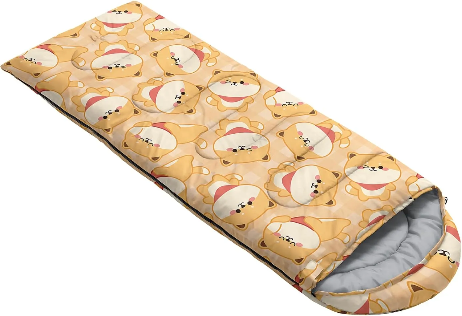 Axolotl Penguin Star Sleeping Bag,3 Season Warm and Cool Weather Moon Cloud Sleeping Bag for Boys Girls Teens,Waterproof Lightweight Lovely Animal Sleeping Bag for Traveling,Outdoors Camping,Navy Blue