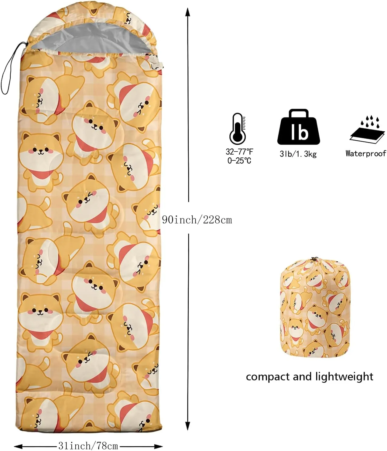 Axolotl Penguin Star Sleeping Bag,3 Season Warm and Cool Weather Moon Cloud Sleeping Bag for Boys Girls Teens,Waterproof Lightweight Lovely Animal Sleeping Bag for Traveling,Outdoors Camping,Navy Blue