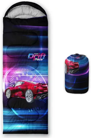 Axolotl Race Car Stripes Sleeping Bag,3 Season Warm and Cool Weather Boys Extreme Gaming Sleeping Bag for Boys Men,Waterproof Lightweight Red Cool Car Sleeping Bag for Traveling,Outdoors Camping