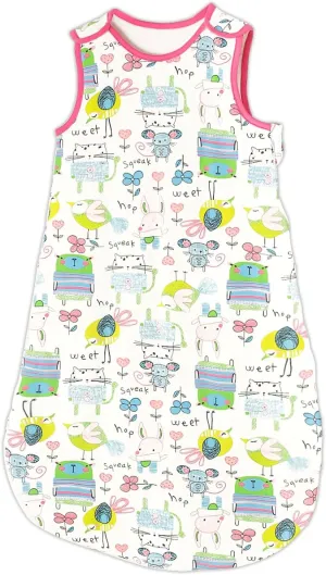 Baby Sleep Sack 1.5 Tog Cotton, Wearable Blanket, 2-Way Zipper Sleepsack, Soft Baby Sleeping Bag 6-12 Months M Size