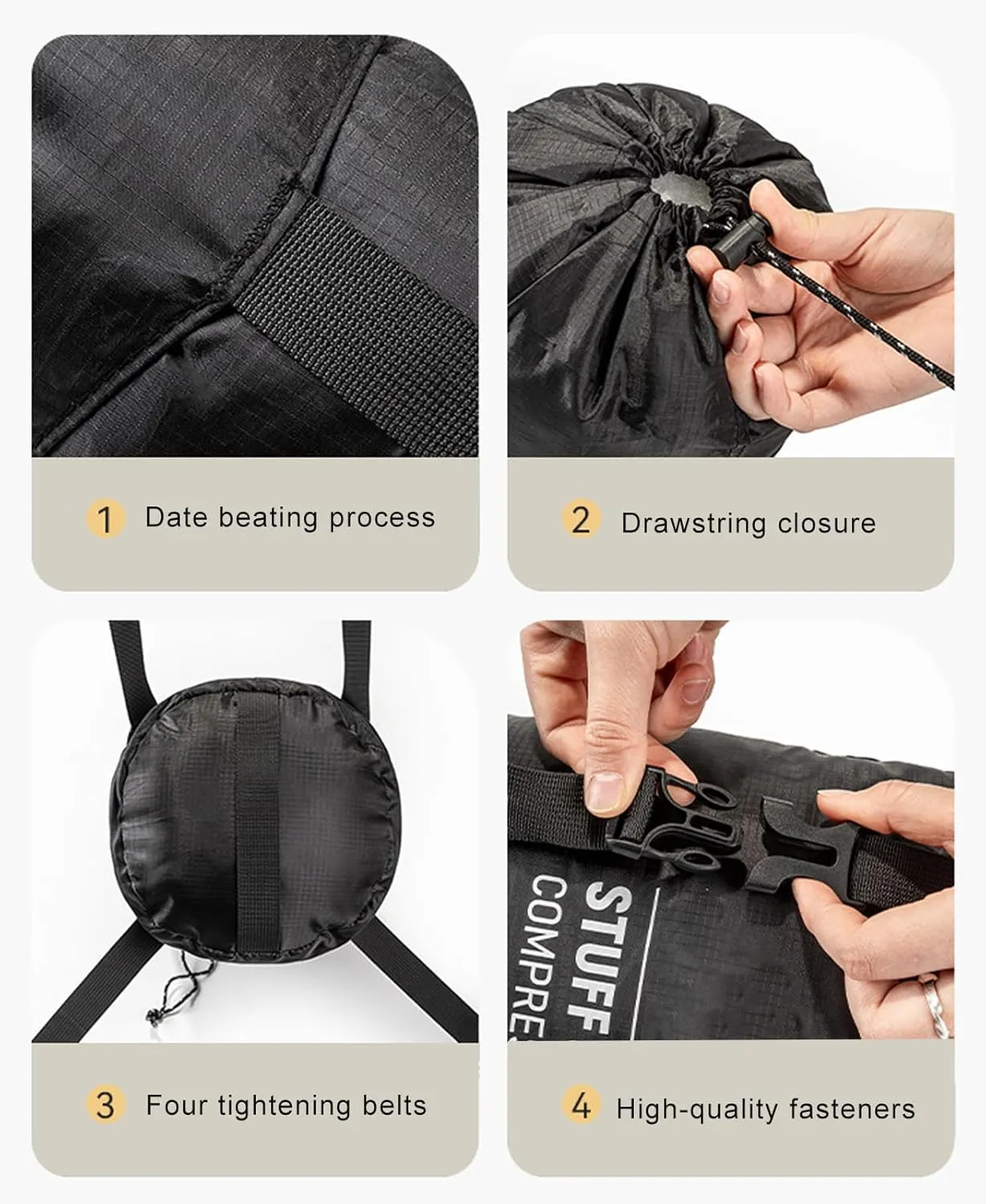 Backpacking Compression Bag,Quick-Dry Stuff Sacks for Backpacking - Lightweight Multifunctional Outdoor Gear Reusable Hiking Supplies for Adventures Travel Hiking Camping