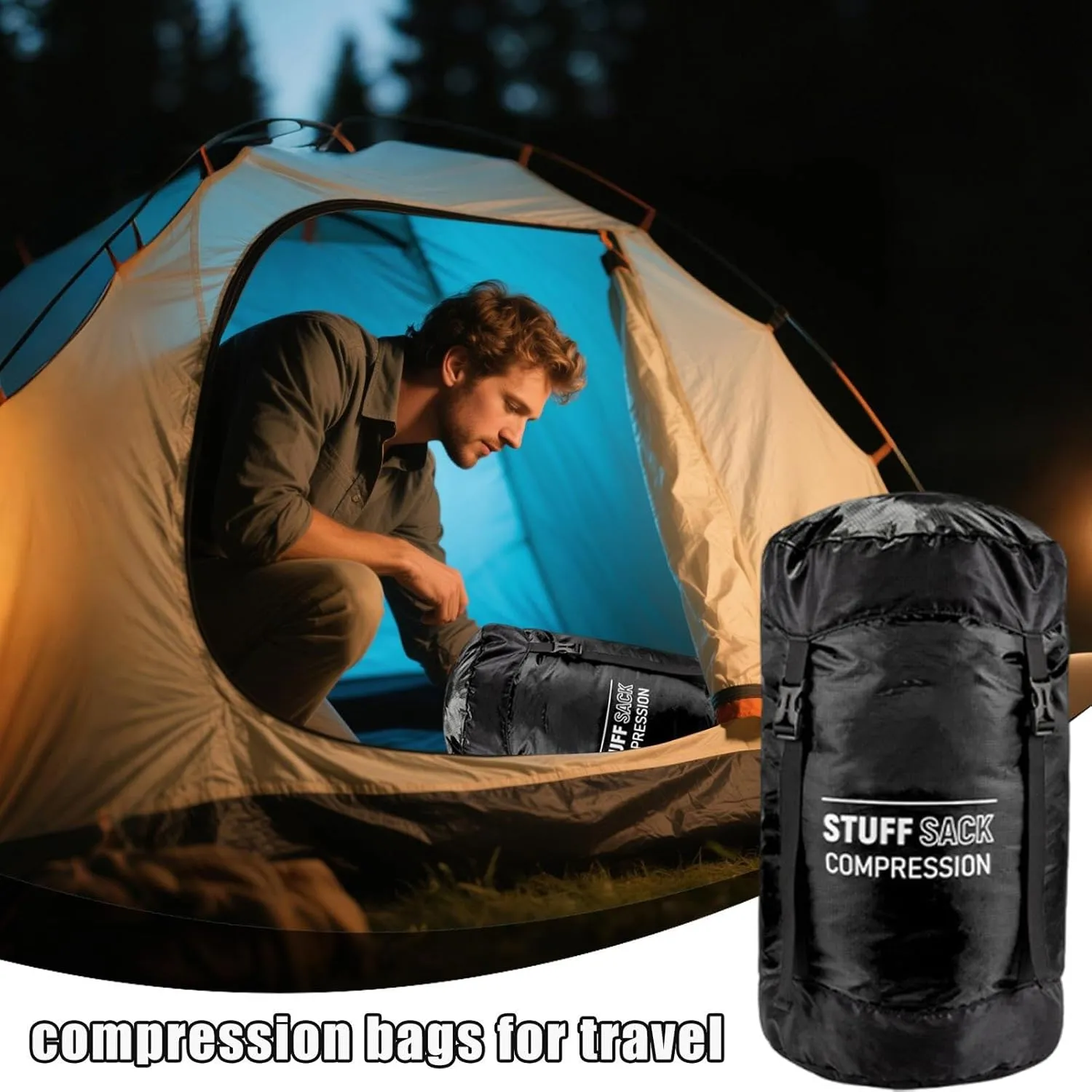 Backpacking Compression Bag,Quick-Dry Stuff Sacks for Backpacking - Lightweight Multifunctional Outdoor Gear Reusable Hiking Supplies for Adventures Travel Hiking Camping