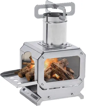 Backpacking Wood Stove, Portable Firewood Stove, Lightweight Foldable Stove, Wood Burning Backpacking Cook Tool Lightweight for Backpacking, Camping, Survival