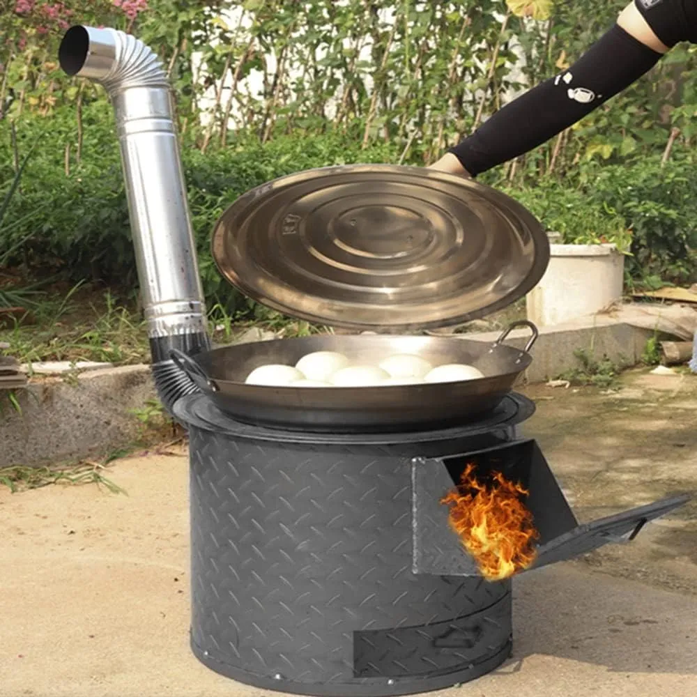 Bad RequestCamping Wood Burning Stove, Stainless Steel Compact Portable Foldable Mini Mult Fuel Camp Stove with Storage Bag,Steel,M20*20 * 27cm