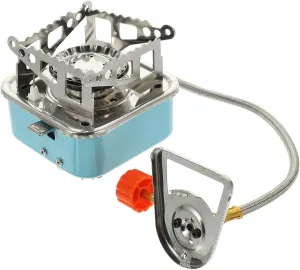 Balacoo Foldable Portable Gas Stove Compact Camping Stove for Outdoor Activities Lightweight Design with Fastener for Hiking Travel and More