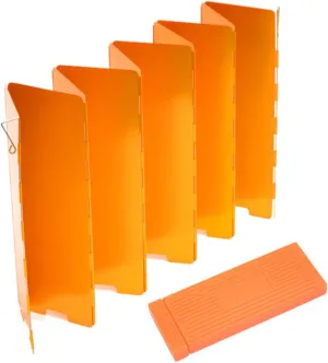 balacoo Outdoor Windscreen for Camping Stove 10pcs Aluminum Oxidized Folding Windproof Board with Storage Case