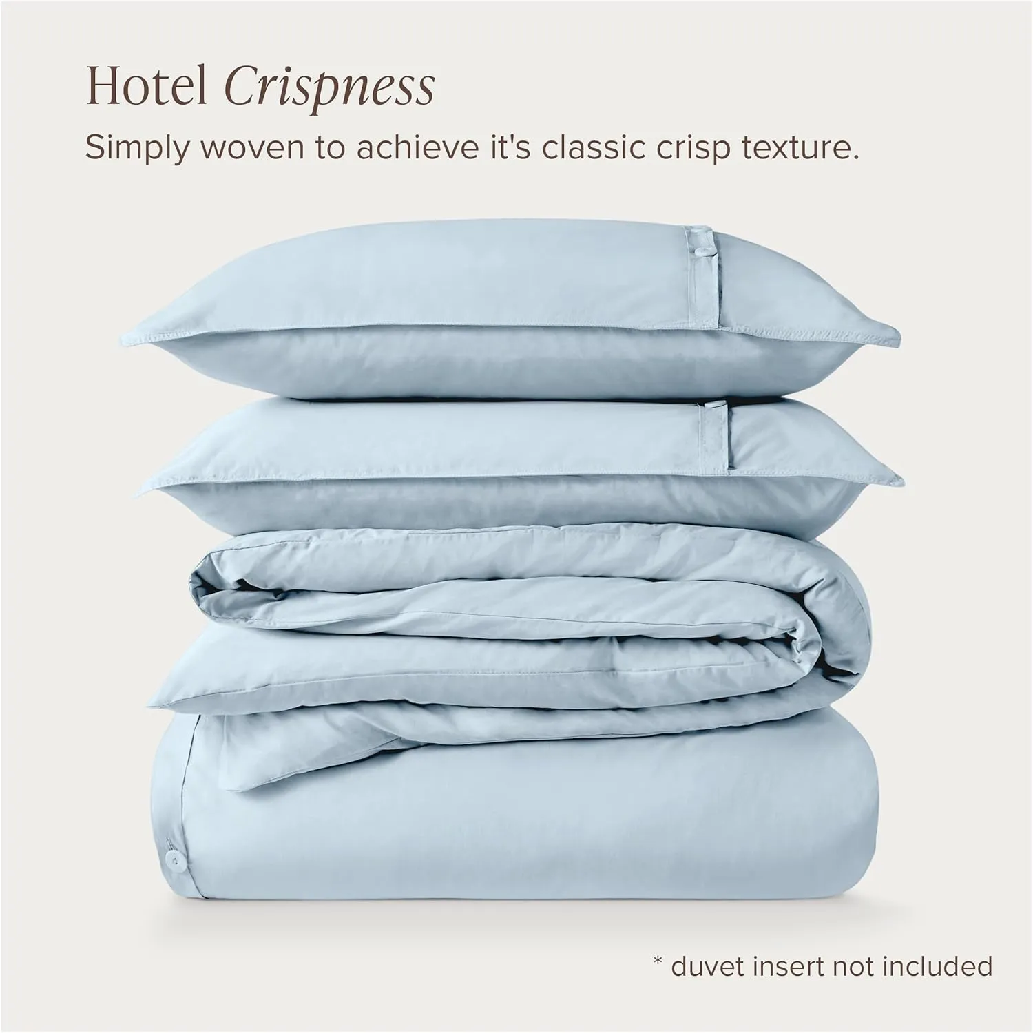 Bare Home 100% Organic Cotton King/California King Duvet Cover Set - Crisp Percale Weave - 260 Thread Count - Lightweight & Breathable - Cooling Duvet Cover Set (King/Cal King, Winter Blue)