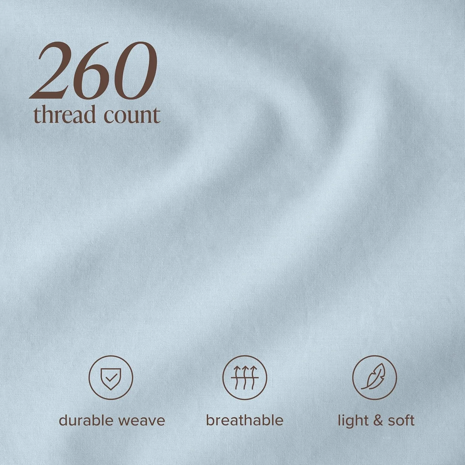 Bare Home 100% Organic Cotton King/California King Duvet Cover Set - Crisp Percale Weave - 260 Thread Count - Lightweight & Breathable - Cooling Duvet Cover Set (King/Cal King, Winter Blue)