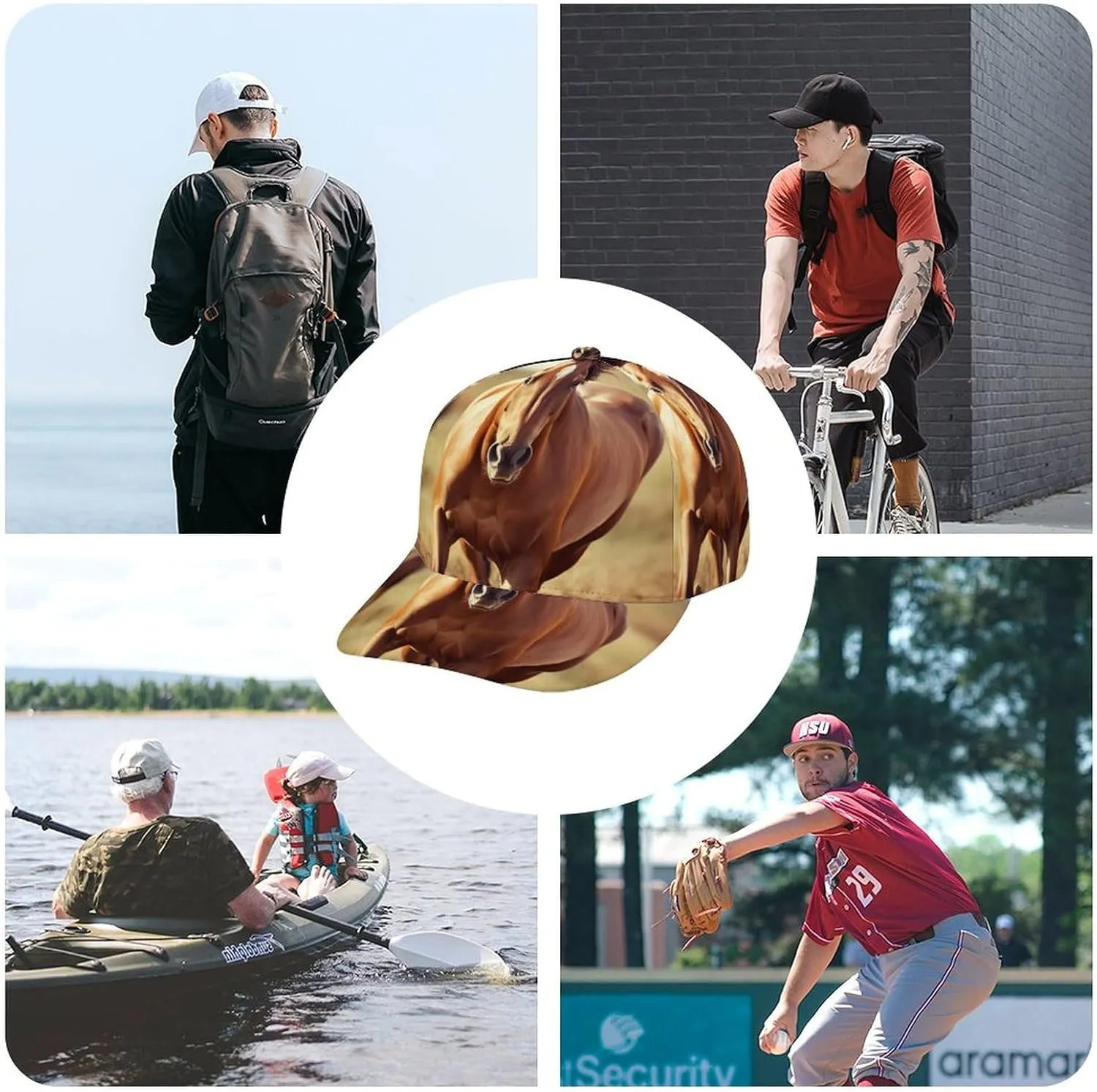 Baseball Cap Horse on The Grassland Dad Hat Golf Baseball Hat for Men Women Adjustable Trucker Hat