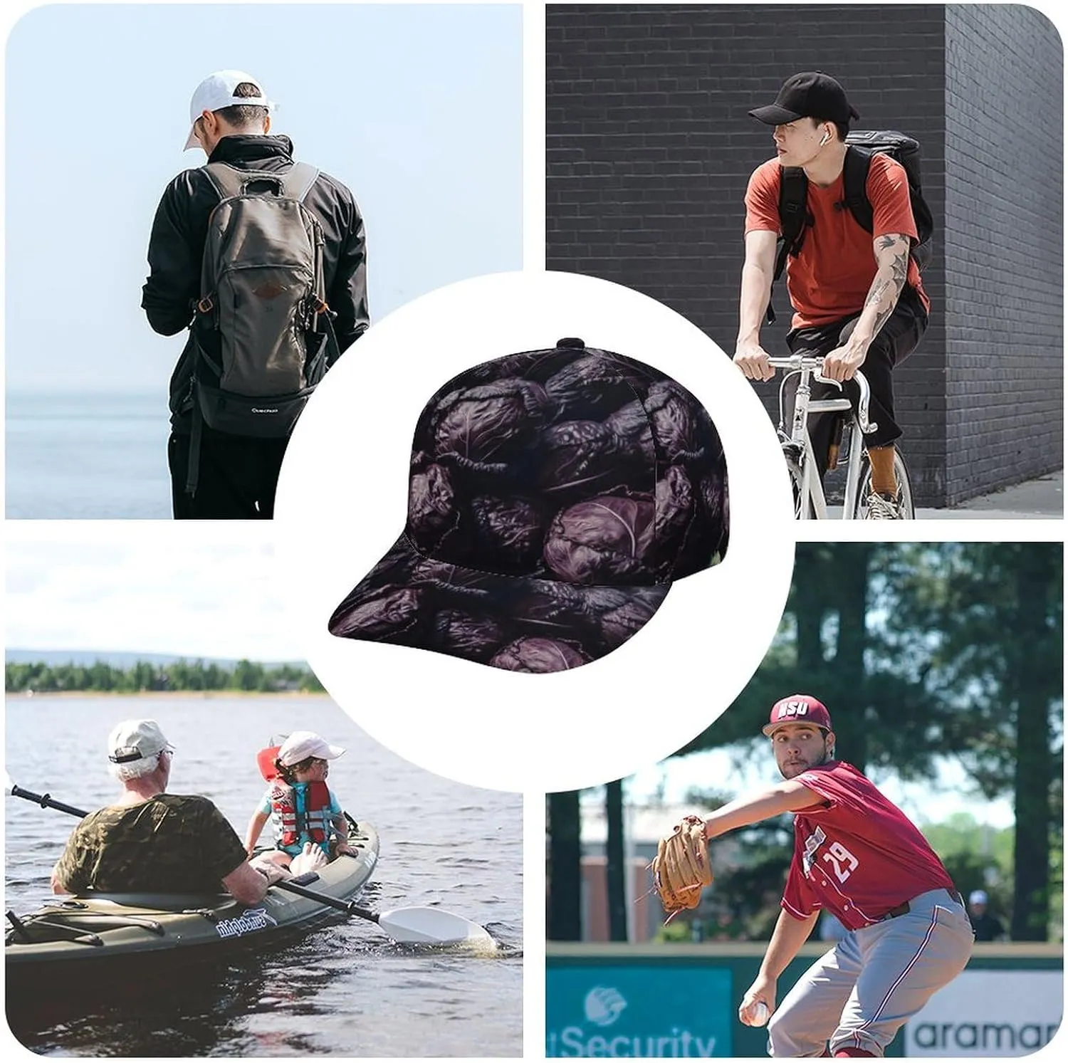 Baseball Cap Pile of Purple Cabbage Dad Hat Golf Baseball Hat for Men Women Adjustable Trucker Hat