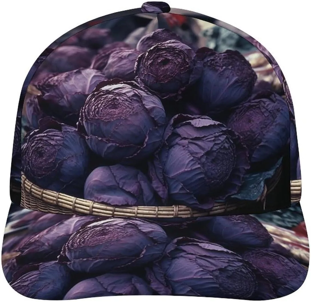 Baseball Cap Purple Cabbage Dad Hat Golf Baseball Hat for Men Women Adjustable Trucker Hat