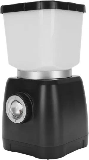 Battery Powered Camping Light, Hand Cranked Self Generating Electricity Rechargeable Camping Lantern Dual Light Source Portable Hook for Outdoor (Black)
