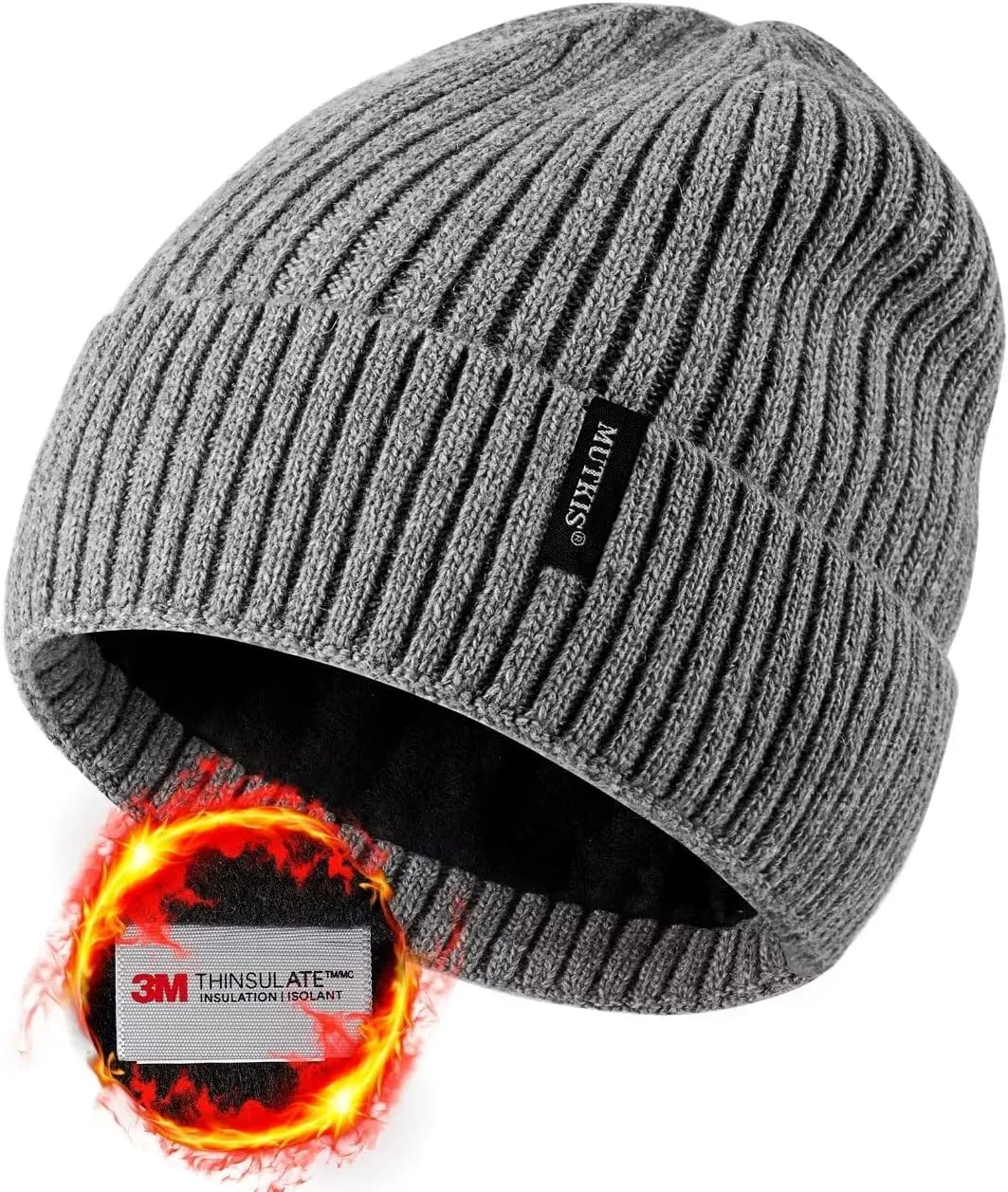 Beanie Hats for Men 30% Merino Wool Knit Hat, Winter Hats for Women Thick Warm Lined, Beanie for Women Cold Weather Skull Cap