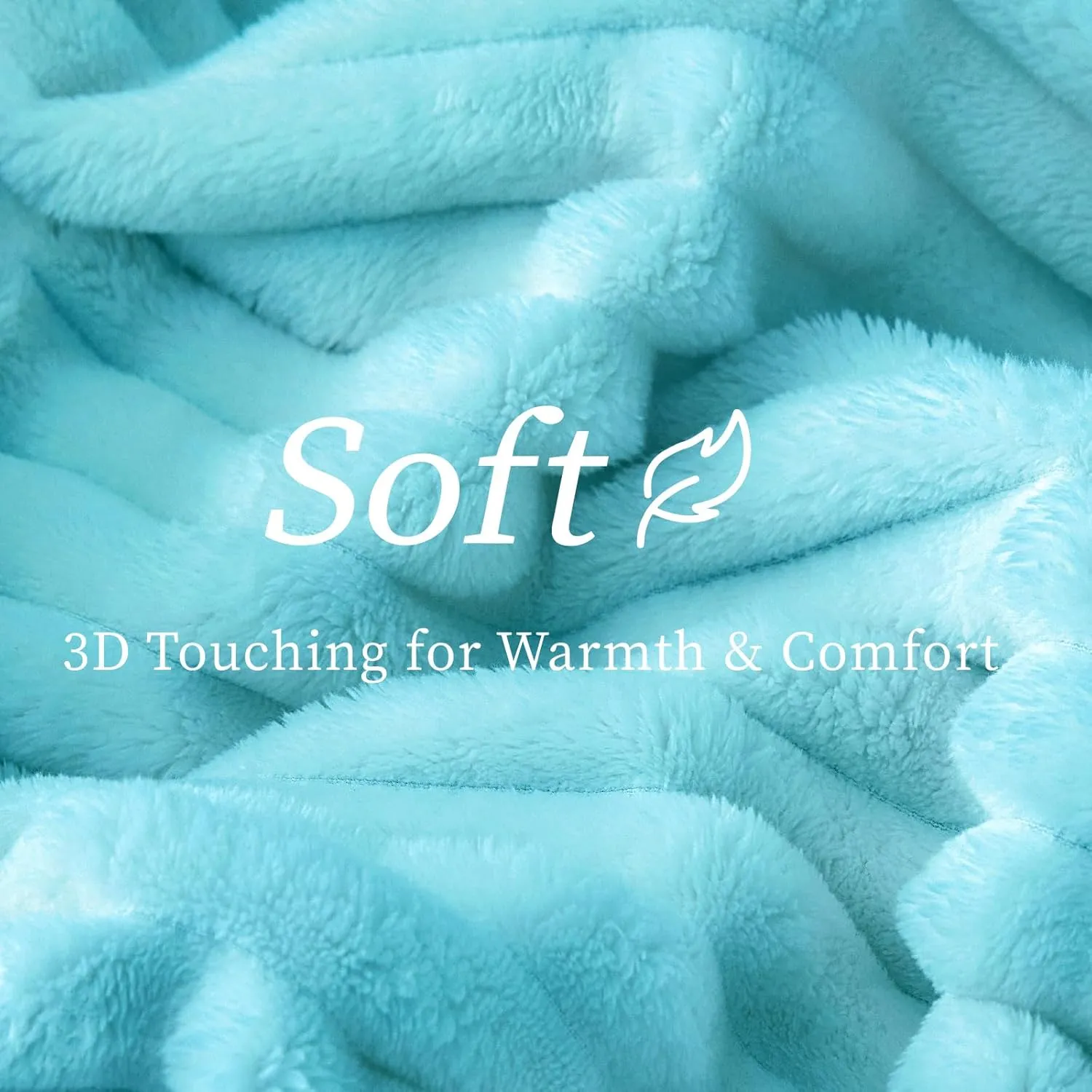 BEDELITE Fleece Throw Blanket for Couch - 300GSM Soft & Warm Fluffy Sky Blue Blanket, Decorative and Giftable Striped Blankets for Women, Men, 50"x60"