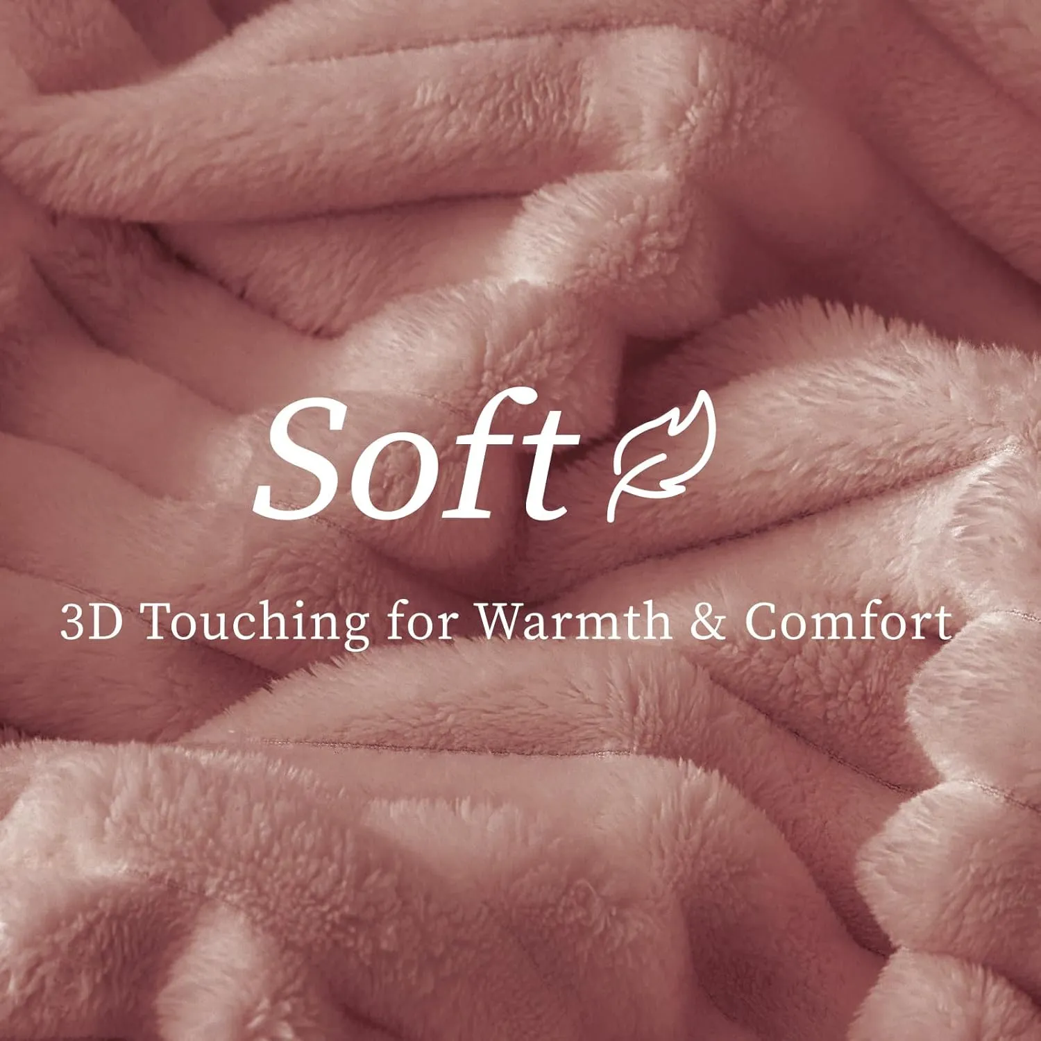 BEDELITE Fleece Throw Blanket for Couch, 300GSM Soft & Warm Fluffy Twin Blanket, Decorative and Giftable Striped Dusty Pink Blankets for Women, Men, 60"x80"