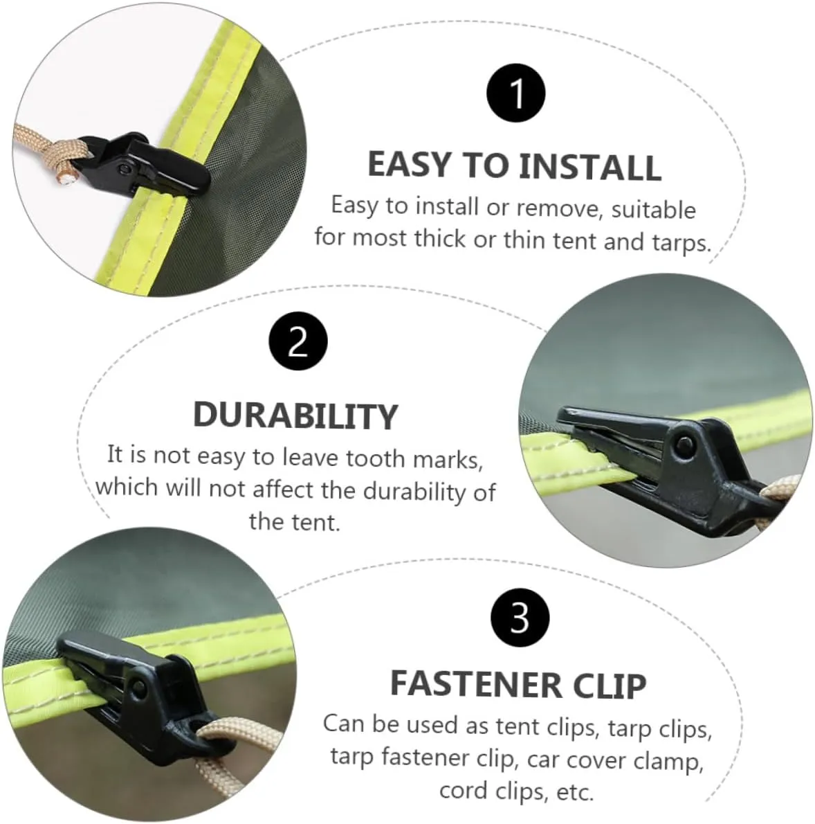 BESPORTBLE Windproof Clip Camping Shelter Camping Canopy Heavy Duty Tent Pegs Heavy Duty Clips Camping Accessories