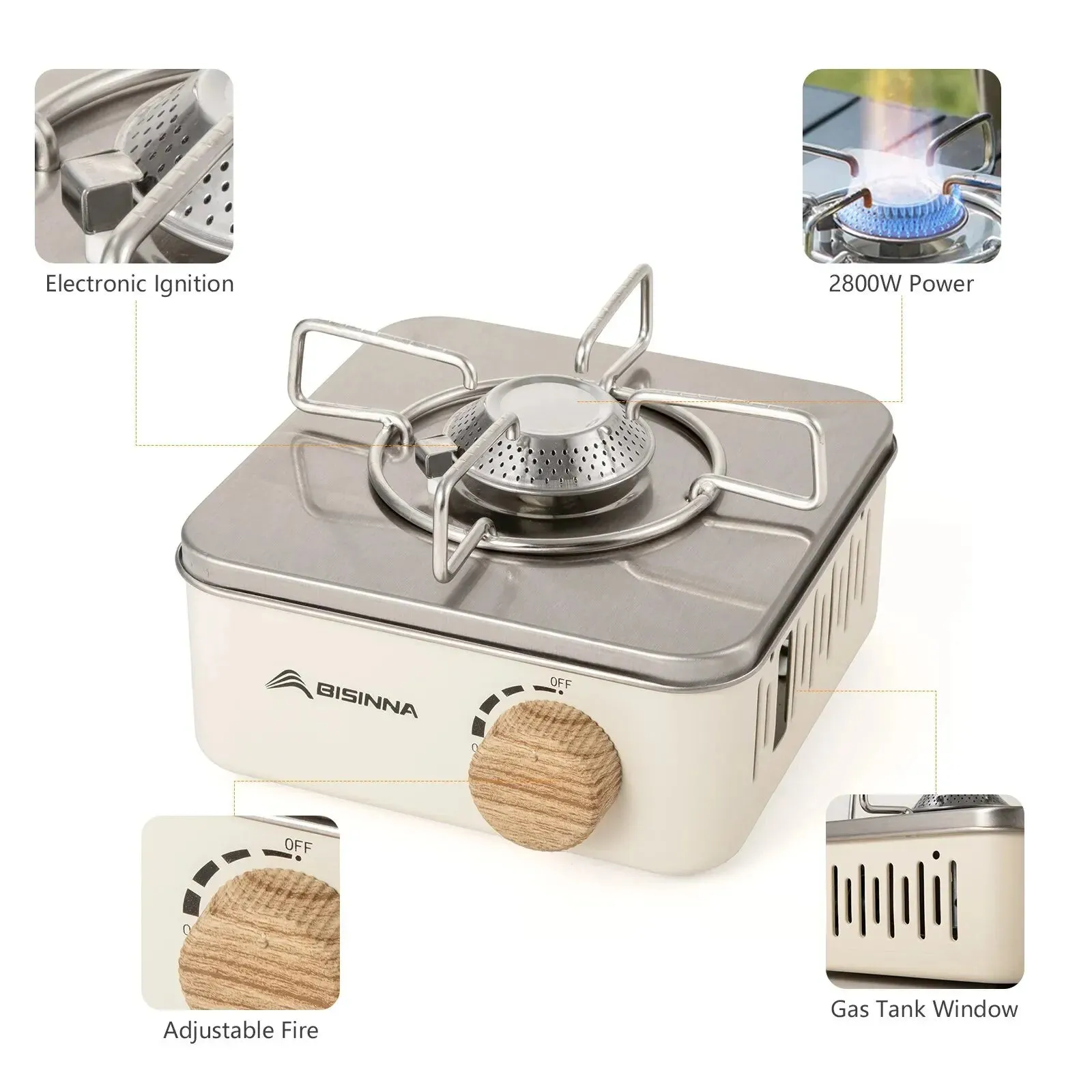 BISINNA 2800W Portable Camping Gas Stove – High Firepower