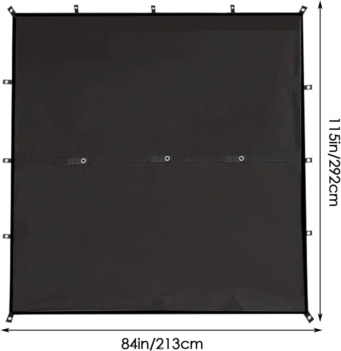 Black 84 x 115in Waterproof Camping Tarp - Ground Sheet Mat | Heavy Duty Tarp Shelter |with 6 Ropes | 6 Stakes | Carrying Bag | Tent Floor Saver | Portable Hiking Accessories, For Activities Adventure