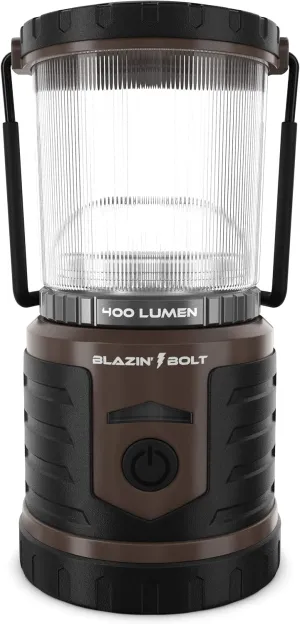 Blazin Bolt Rugged USB Rechargeable Lantern | 400 Lumen | 400 Hours of Light | 6000mAh Power Bank | 6 Modes | Camping, Emergency, Power Outage, Storm, Blizzard, Hurricane Survival