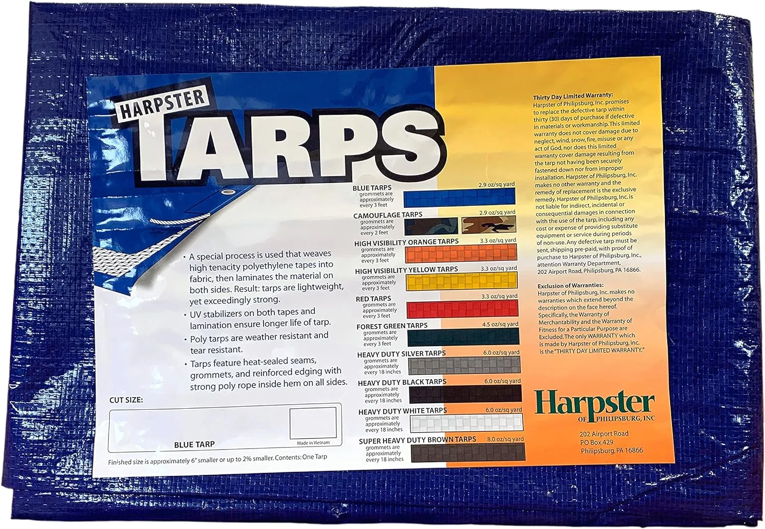 Blue Tarp 2.9 OZ, 18'x18'