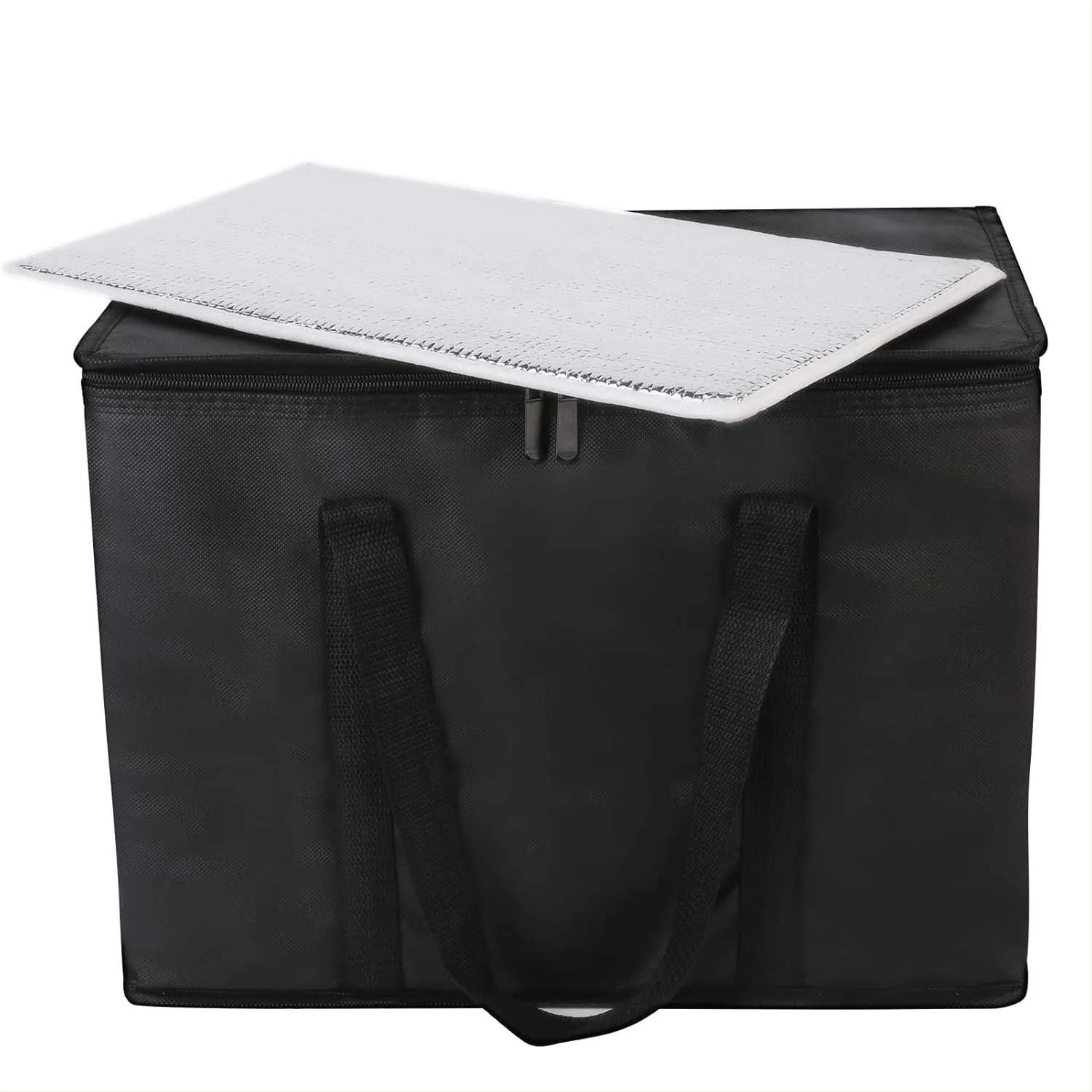 Bodaon 1-Pack Insulated Food Delivery Bag With Hard Bottom, XL Pizze Cooler Bags, Thermal Cold/Hot Styrofoam Carrier for Doordash/Travel/Shopping/Catering/Car, Dashers Door Dash Accessories