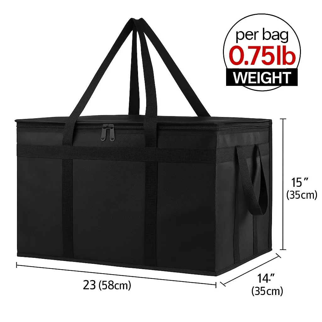 Bodaon 10-Pack Insulated Food Delivery Bag, XXXL Pizze Cooler Bags, Thermal Cold/Hot Styrofoam Carrier for Doordash/Travel/Shopping/Catering/Car, Warmer/Frozen, Dashers Door Dash Accessories
