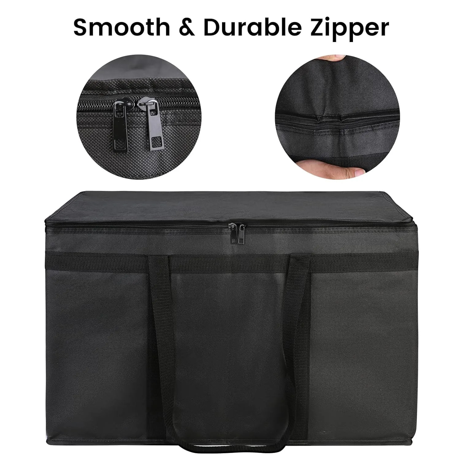 Bodaon 10-Pack Insulated Food Delivery Bag, XXXL Pizze Cooler Bags, Thermal Cold/Hot Styrofoam Carrier for Doordash/Travel/Shopping/Catering/Car, Warmer/Frozen, Dashers Door Dash Accessories