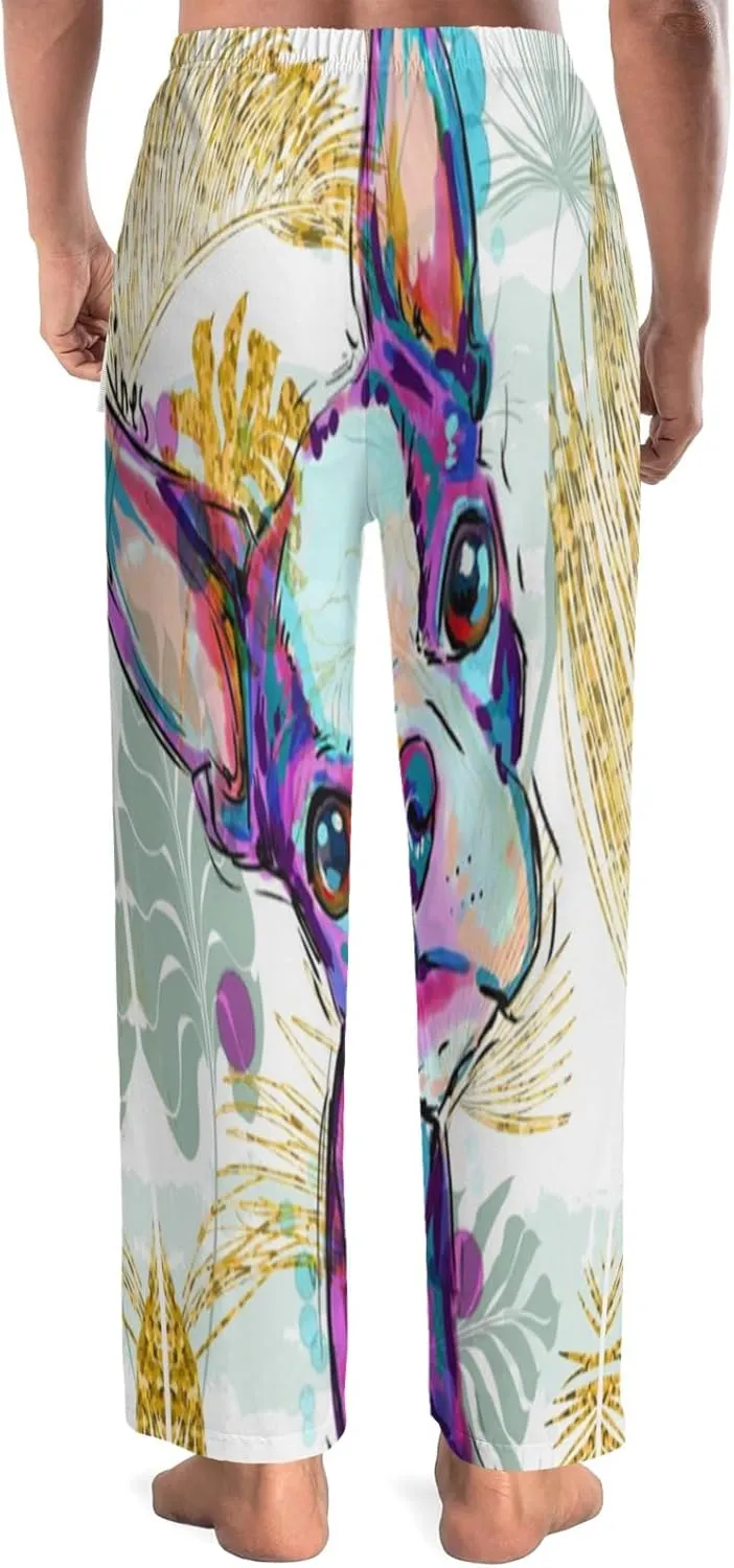 Boston Terriers Men's Pajamas Pants Lightweight Lounge Bottom Sleepwear PJs S