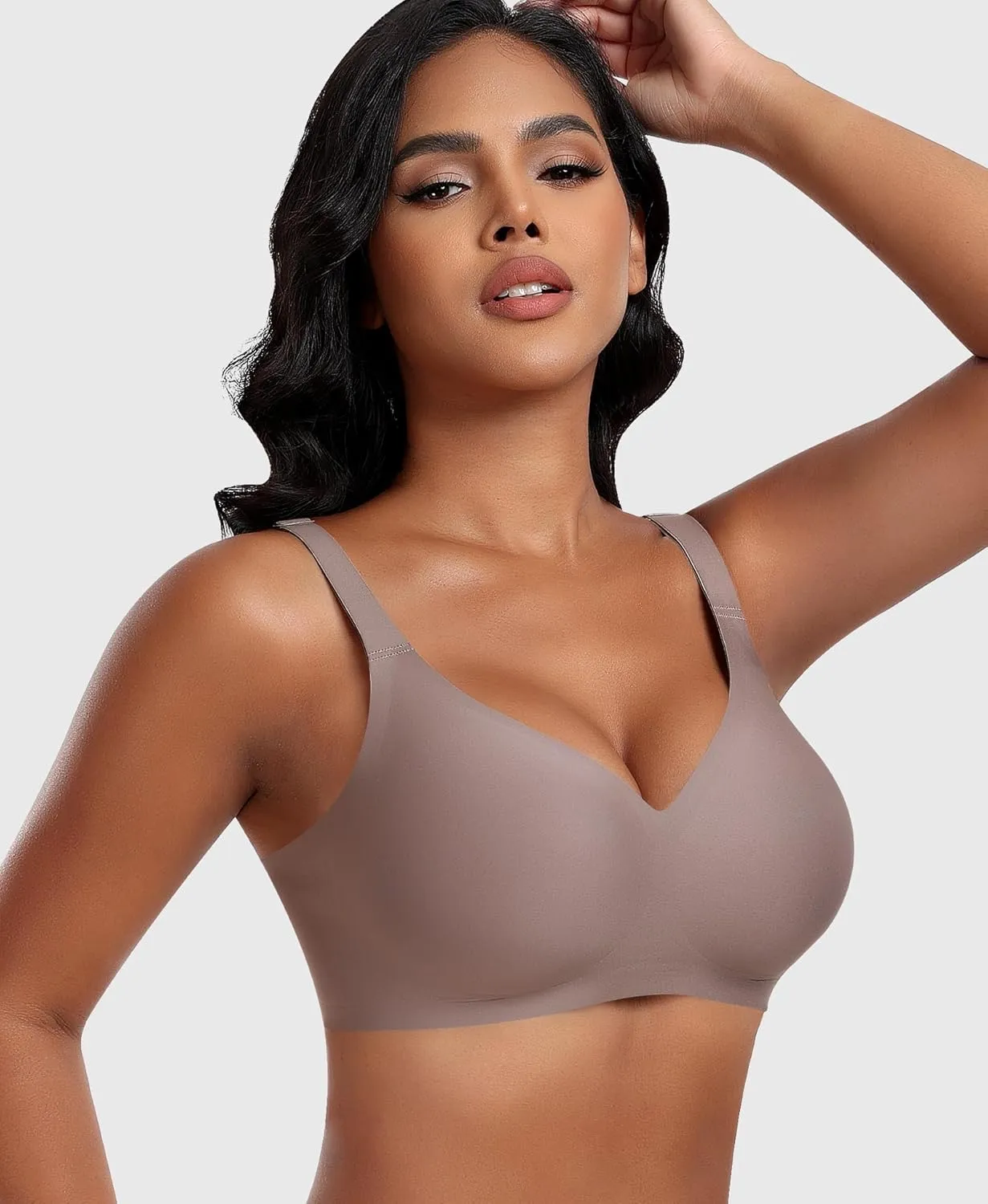 Bras for Women Wireless V Neck Push Up Seamless No Underwire Comfortable Plus Size Everyday Bra Bralettes with Extender