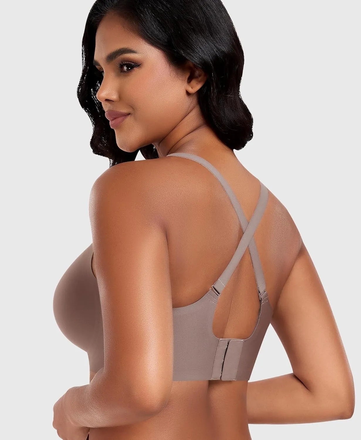 Bras for Women Wireless V Neck Push Up Seamless No Underwire Comfortable Plus Size Everyday Bra Bralettes with Extender