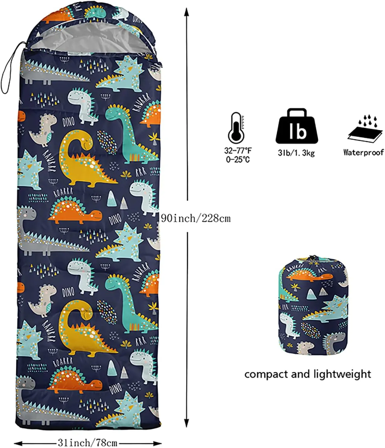 BSNTHO Camping Sleeping Bags,3 Season Warm & Cool Weather,Lightweight,Waterproof Sleeping Bags for Adults & Kids,Traveling,and Outdoors,Camping Gear Equipment