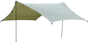 BUNDOK BDK-21O Mini Hexagon Tarp, Khaki, Approx. 16.9 x 138.4 inches (430 x 350 cm), Includes 2 Poles