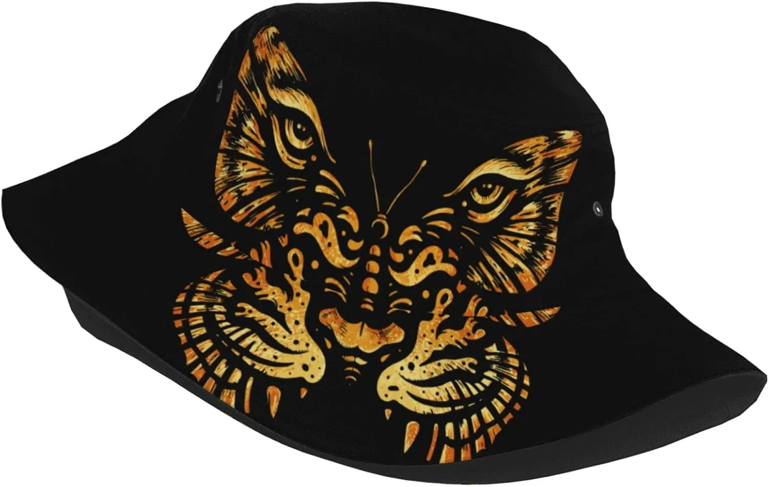 Bunny Black Bucket Hats for Women Summer Sun Beach Travel Outdoor Fishing Cap Unisex Men Bucket Hat