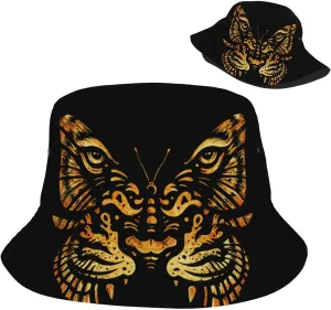 Bunny Black Bucket Hats for Women Summer Sun Beach Travel Outdoor Fishing Cap Unisex Men Bucket Hat