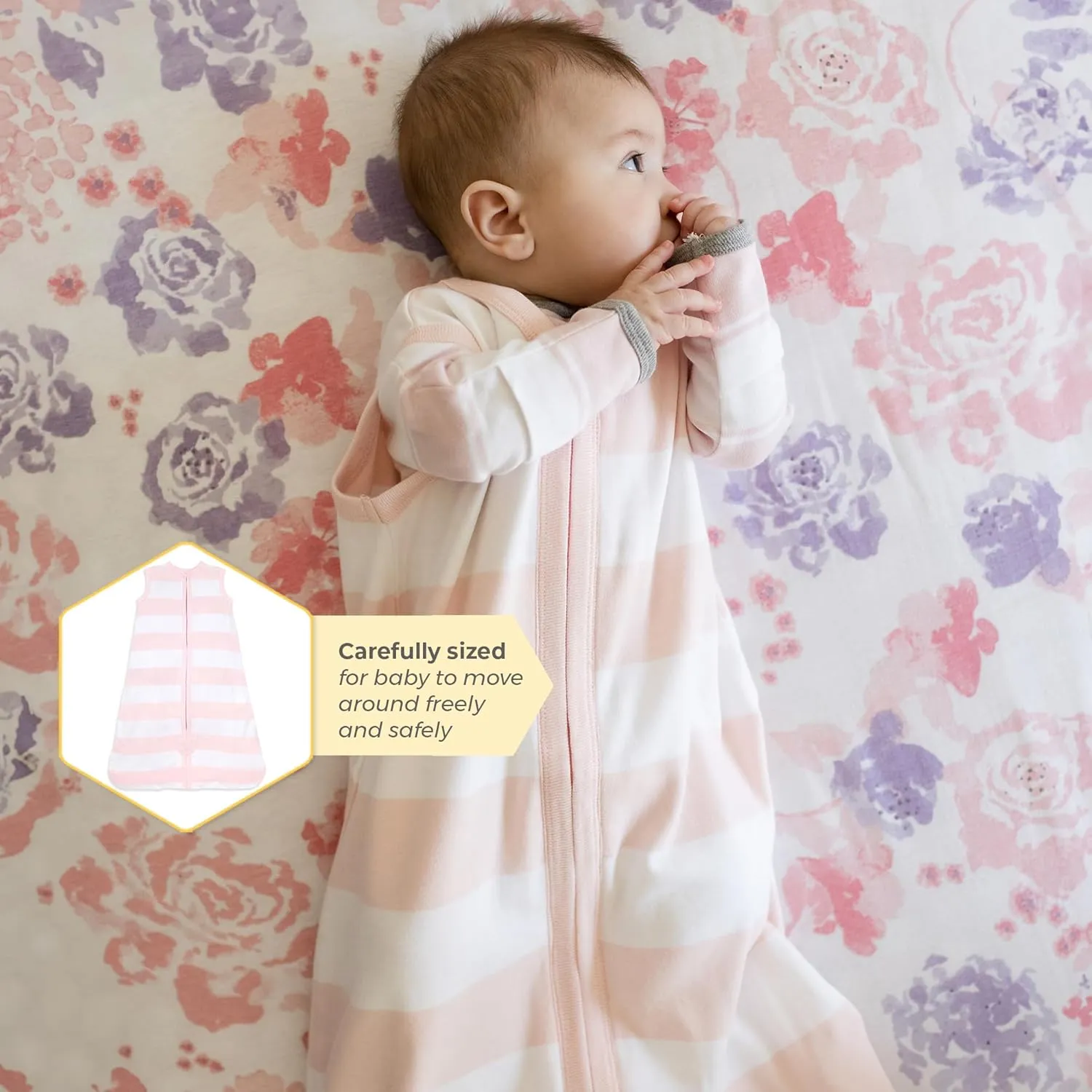 Burt's Bees Baby Beekeeper Wearable Blanket, Organic Cotton Swaddle 0.5 or 1.5 TOG, Newborn Essentials Shower Gift