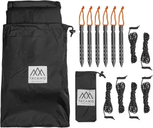 Bushcrafter Waterproof Camping Tarp - Lieghweight, Durable, Reflective Shelter Tarp or Rain Fly - Camping Essentials for Hiking, Bushcraft & Hammock, 8 x 8 ft, Black, TAC-STP101-BK