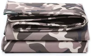 Camouflage Tarp Sheet Heavy Duty Tarpaulin Camo Cover Waterproof Tarp Tent Metal Eyelets,Multipurpose Caravan Protective Groundsheet 0.4mm Thick Canvas (Size:2x2.5m)